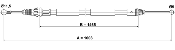ATE Håndbremsekabel 24372710712 for VAUXHALL NISSAN RENAULT