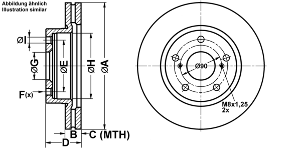 ATE Bremseskive 24012501781 ventileret 275mm 25mm for LEXUS