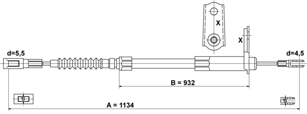 ATE Håndbremsekabel 24372704562 for MERCEDES-BENZ