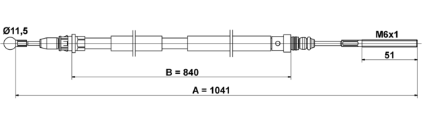 ATE Håndbremsekabel 24372708502 for PEUGEOT LANCIA