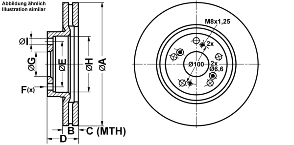 ATE Bremseskive 24012501821 ventileret 300mm 25mm for HONDA