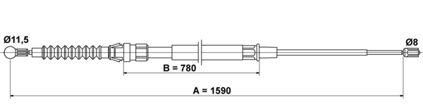ATE Håndbremsekabel 24372725102 for SKODA