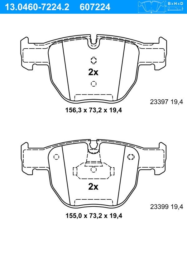 ATE Bremseklodser 13046072242 for LAND ROVER