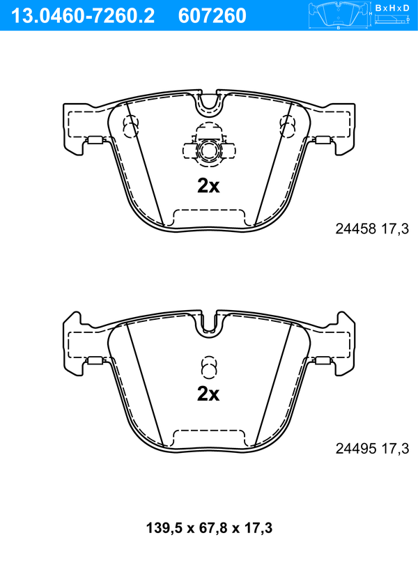 ATE Bremseklodser 13046072602 for BMW