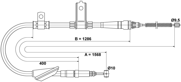 ATE Håndbremsekabel 24372733012 for LAND ROVER