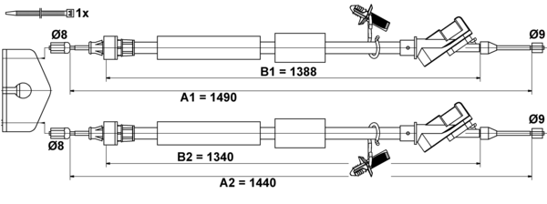 ATE Håndbremsekabel 24372706642 for FORD