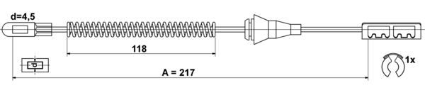 ATE Håndbremsekabel 24372707862 for VAUXHALL