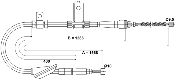ATE Håndbremsekabel 24372733002 for LAND ROVER