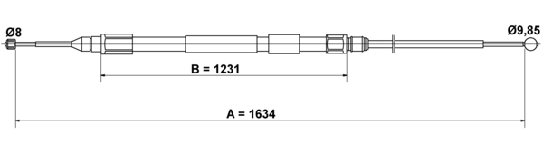 ATE Håndbremsekabel 24372702382 for BMW