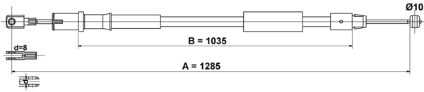 ATE Håndbremsekabel 24372704532 for MERCEDES-BENZ