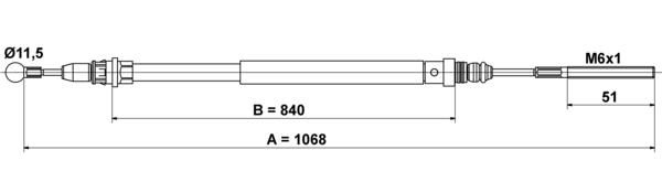ATE Håndbremsekabel 24372708472 for FIAT PEUGEOT