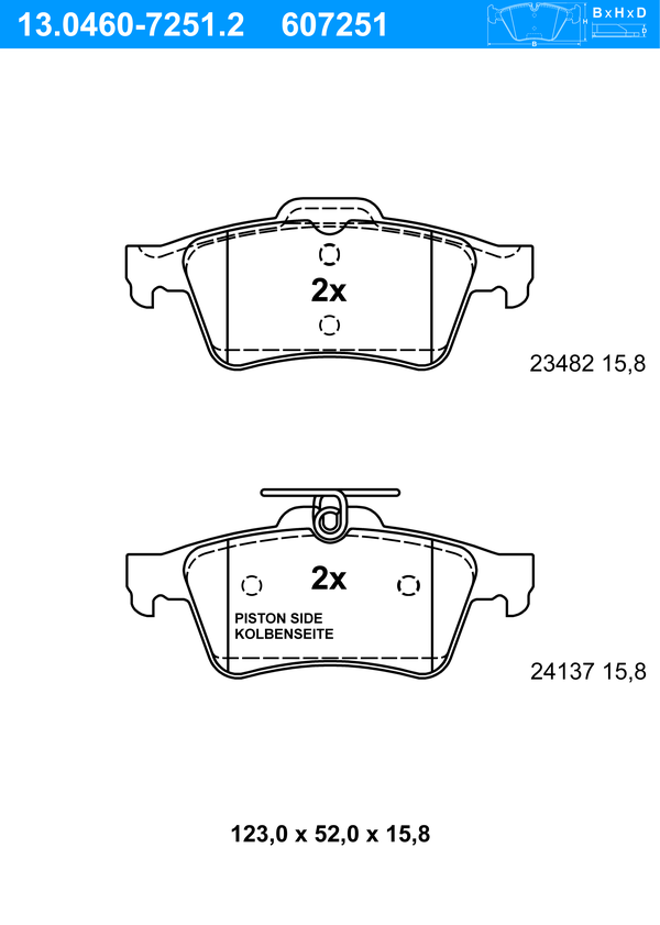 ATE Bremseklodser 13046072512 for RENAULT