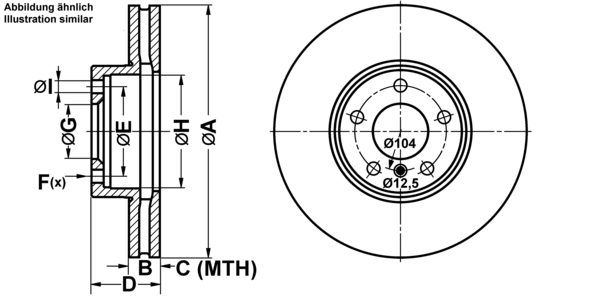 ATE Bremsesæt, skivebremser ijf141ddk1 foraksel ventileret 332mm 29mm for BMW
