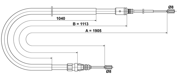 ATE Håndbremsekabel 24372708452 for PEUGEOT