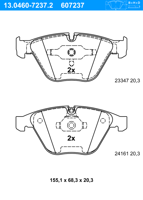 ATE Bremseklodser 13046072372 for BMW