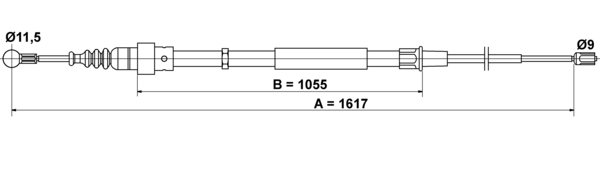 ATE Håndbremsekabel 24372701892 for VAG