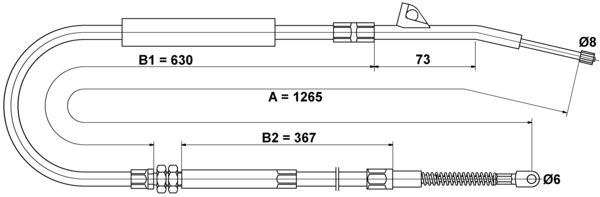 ATE Håndbremsekabel 24372702322 for BMW