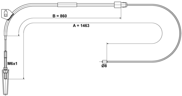 ATE Håndbremsekabel 24372704502 for MERCEDES-BENZ