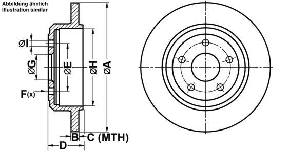 ATE Bremseskive 24011401201 fuld 330mm 14mm for JEEP