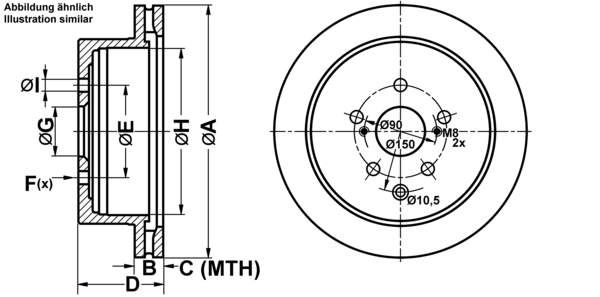 ATE Bremseskive 24011801571 ventileret 309mm 18mm for LEXUS