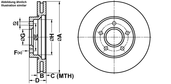 ATE Bremseskive 24012502031 ventileret 278mm 25mm for VOLVO