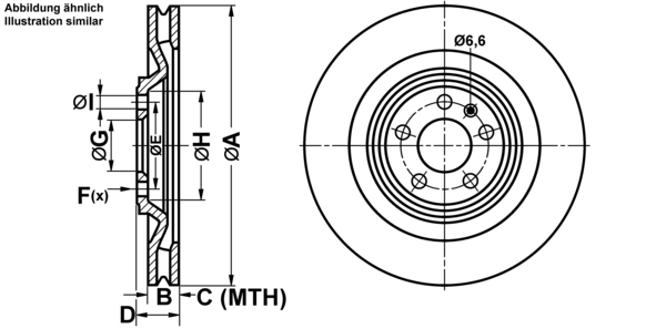 ATE Bremseskive 24012802891 ventileret 356mm 28mm for PORSCHE