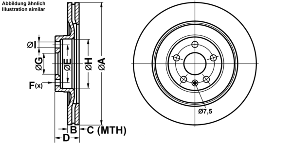 ATE Bremseskive 24012002471 ventileret 340mm 20mm for VOLVO