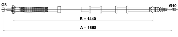 ATE Håndbremsekabel 24372705812 for FIAT