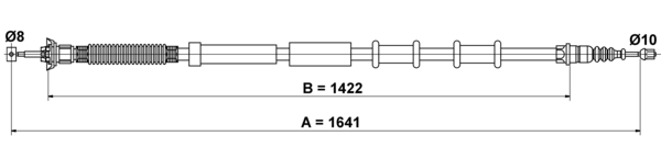ATE Håndbremsekabel 24372705822 for FIAT