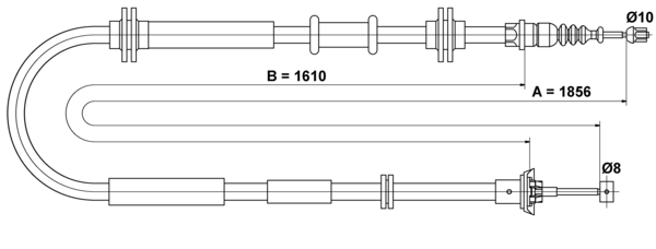 ATE Håndbremsekabel 24372705832 for FIAT