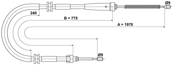 ATE Håndbremsekabel 24372710952 for RENAULT