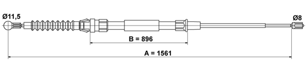 ATE Håndbremsekabel 24372734072 for VAG