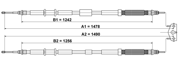 ATE Håndbremsekabel 24372735012 for VAUXHALL
