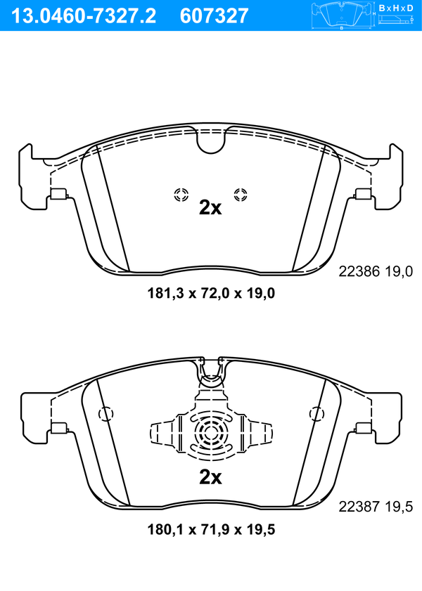 ATE Bremseklodser 13046073272 for VOLVO