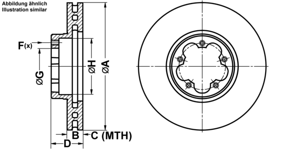 ATE Bremseskive 24013101001 ventileret 308mm 31mm for FORD