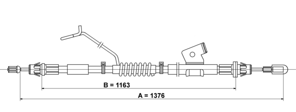 ATE Håndbremsekabel 24372706822 for FORD