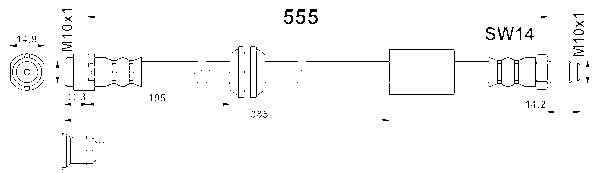 ATE Bremseslange 24514005553 for MERCEDES-BENZ
