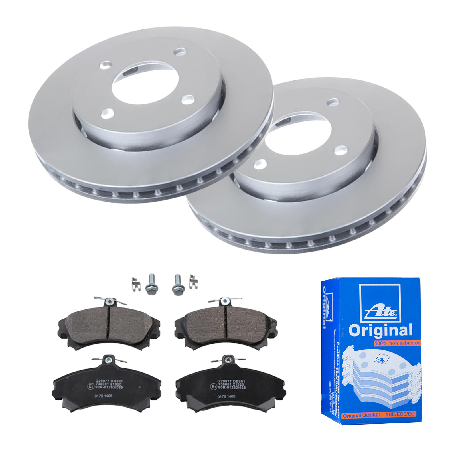 ATE Bremsesæt, skivebremser 142022012 foraksel ventileret 256mm 24mm for MITSUBISHI SMART