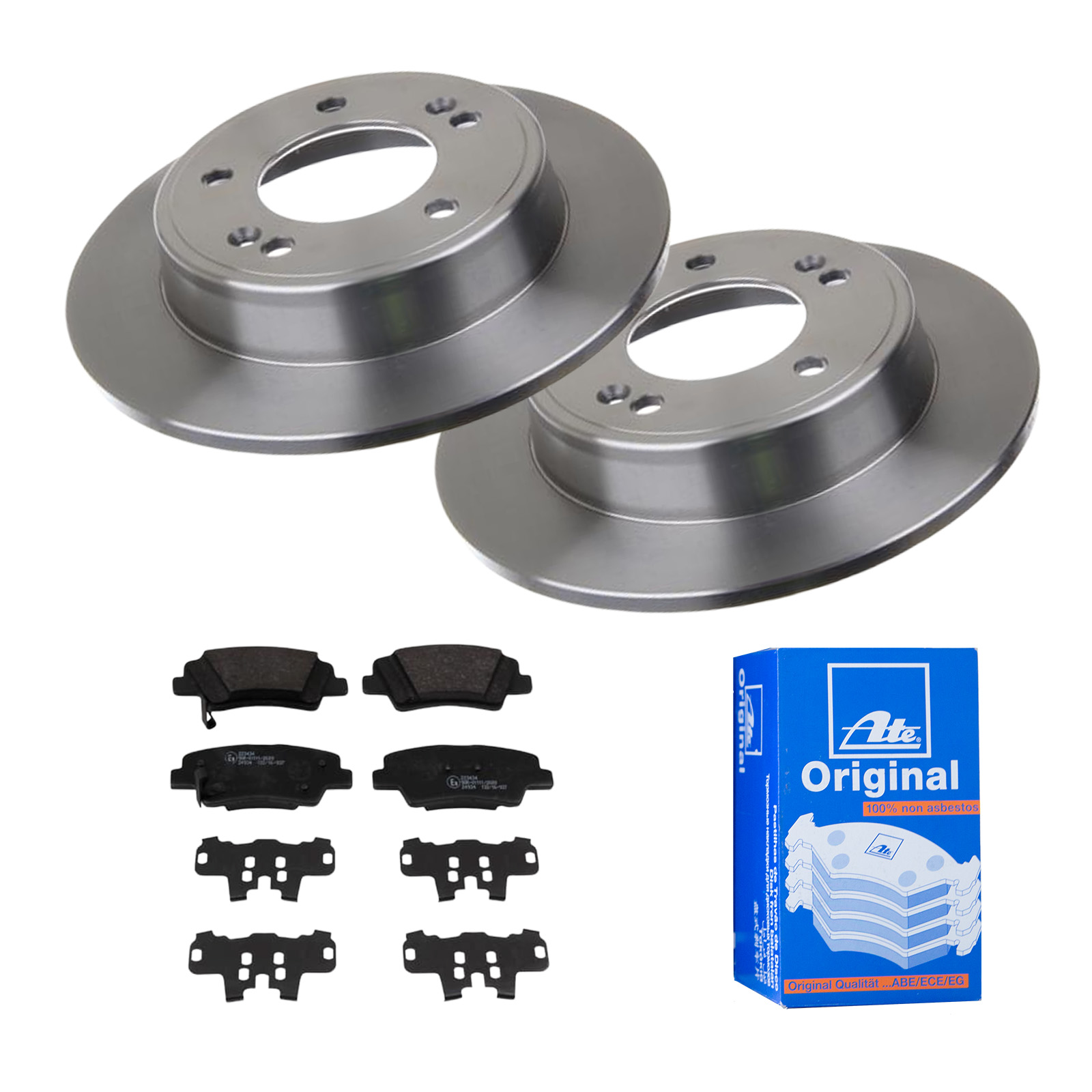 ATE Bremsesæt, skivebremser 142041911 bagaksel fuld 262mm 10mm for HYUNDAI KIA