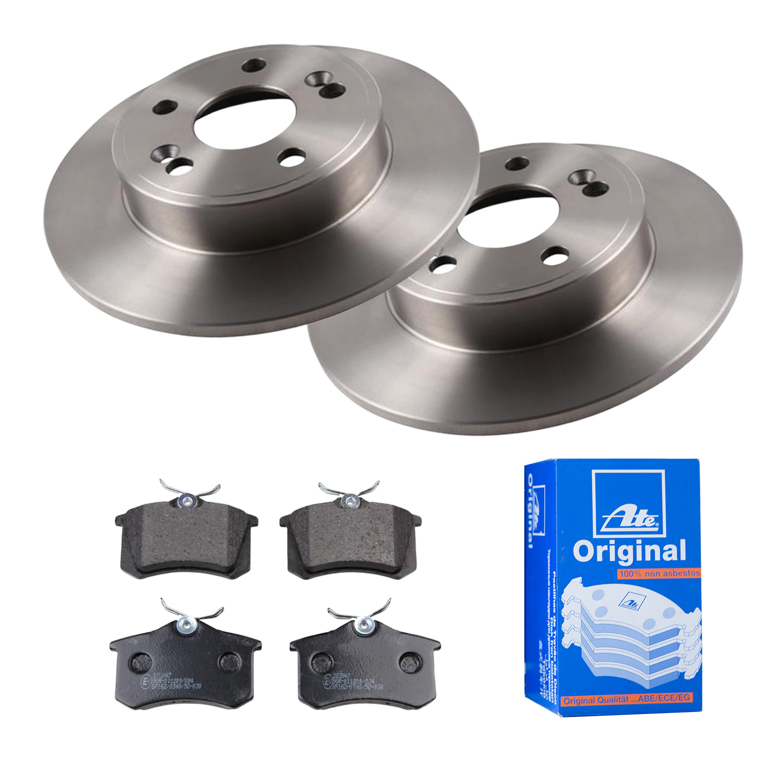 ATE Bremsesæt, skivebremser 142041939 bagaksel fuld 265mm 10mm for RENAULT