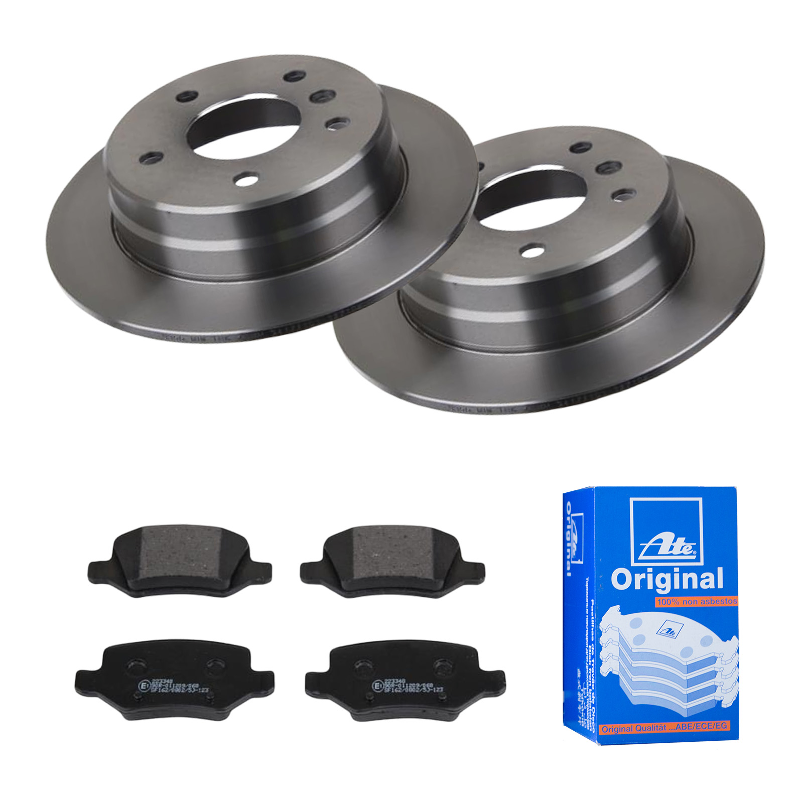 ATE Bremsesæt, skivebremser 142022055 bagaksel fuld 258mm 8mm for MERCEDES-BENZ