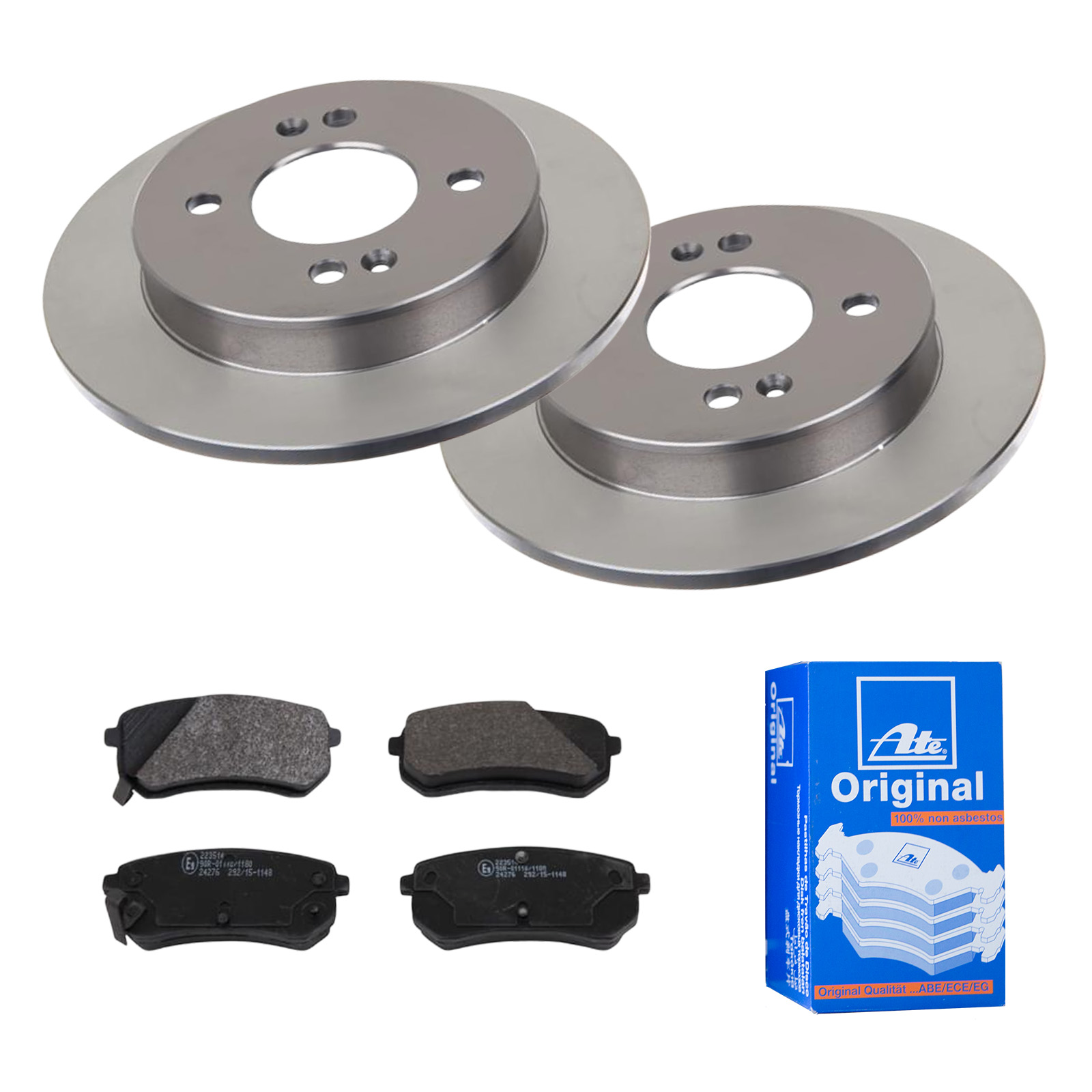 ATE Bremsesæt, skivebremser 142022106 bagaksel fuld 234mm 10mm for HYUNDAI KIA