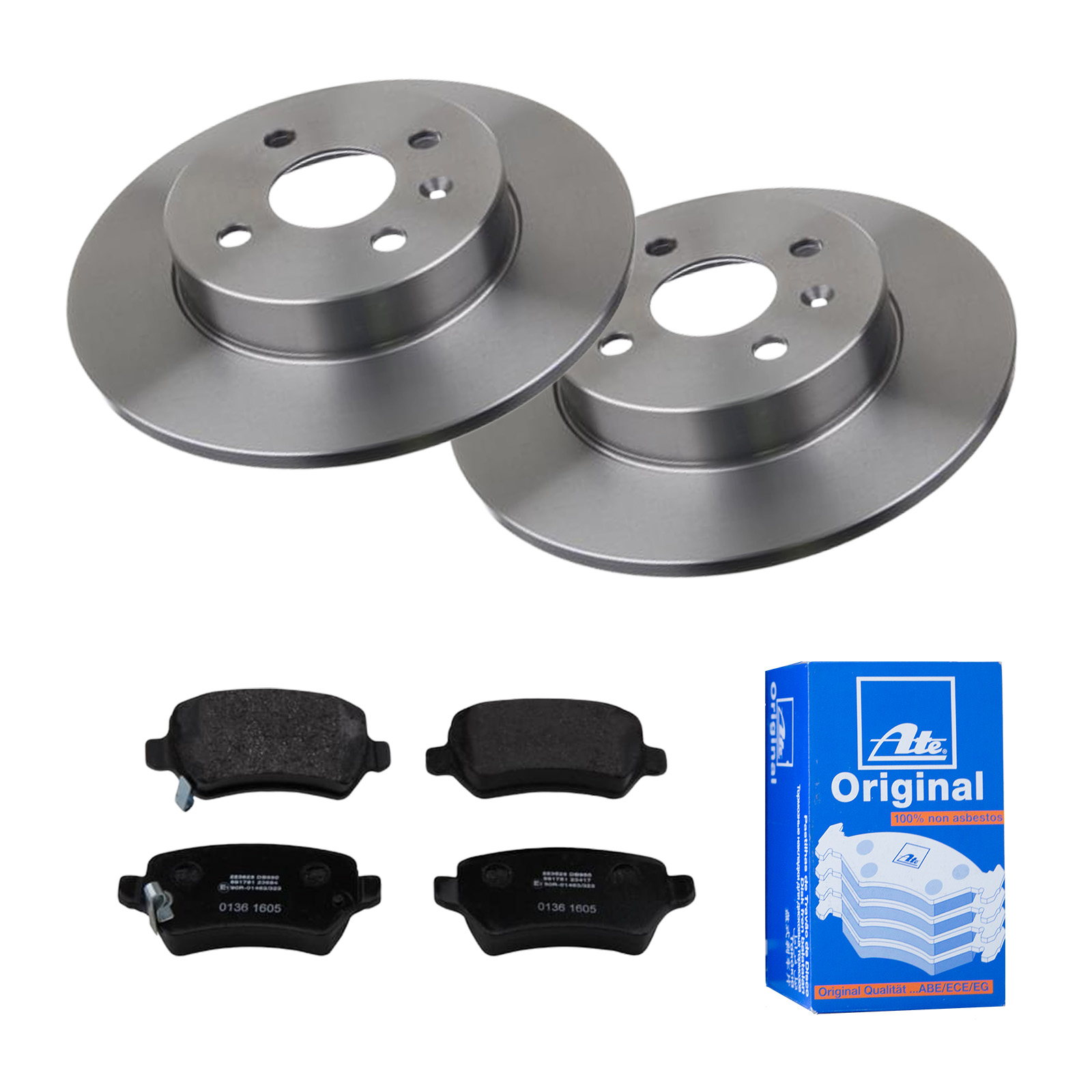 ATE Bremsesæt, skivebremser 142022192 bagaksel fuld 264mm 10mm for VAUXHALL OPEL CHEVROLET KIA