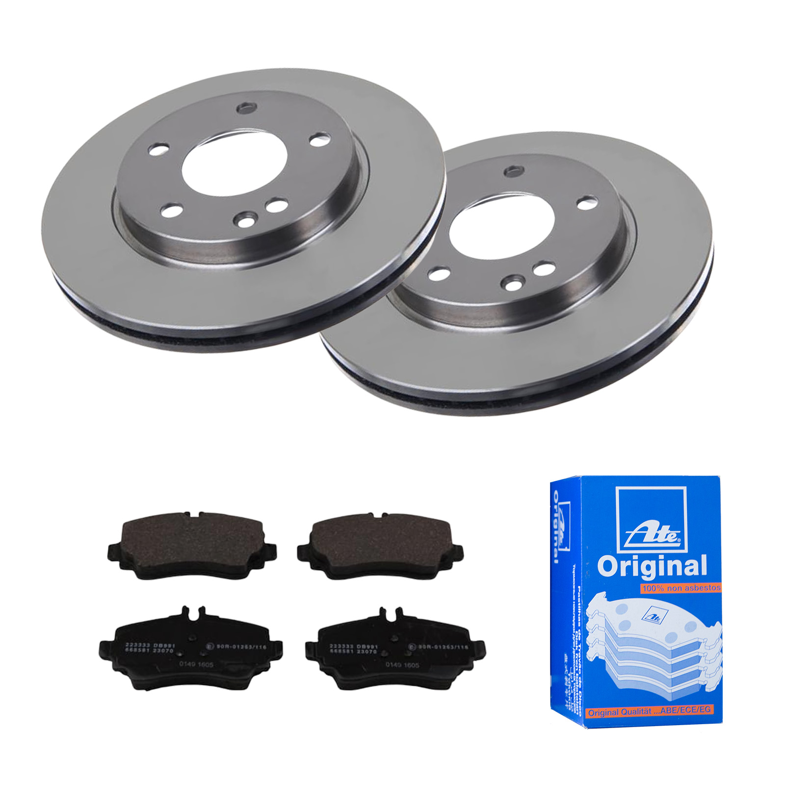 ATE Bremsesæt, skivebremser 142022131 foraksel ventileret 260mm 22mm for MERCEDES-BENZ