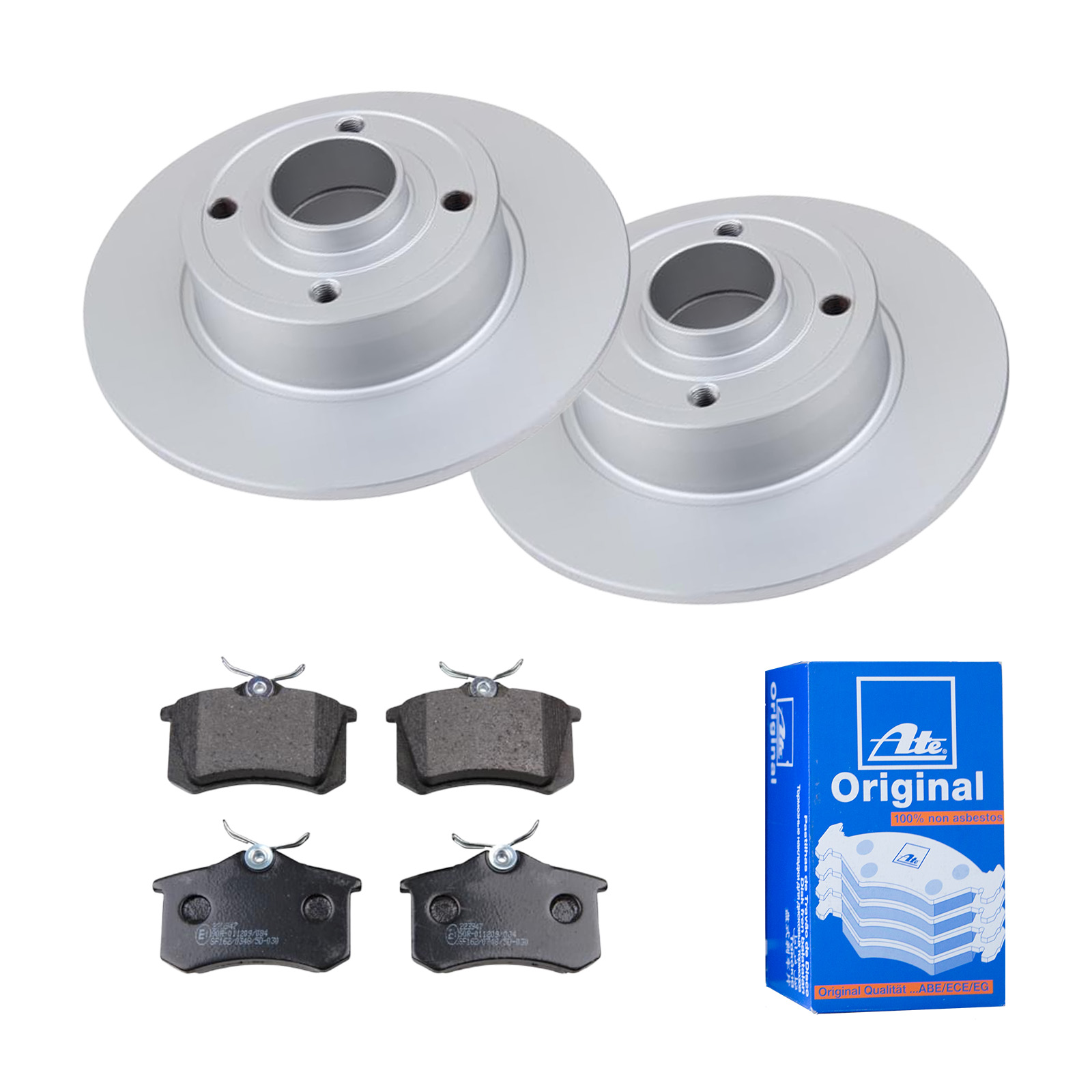 ATE Bremsesæt, skivebremser 142022220 bagaksel fuld 240mm 8mm for RENAULT