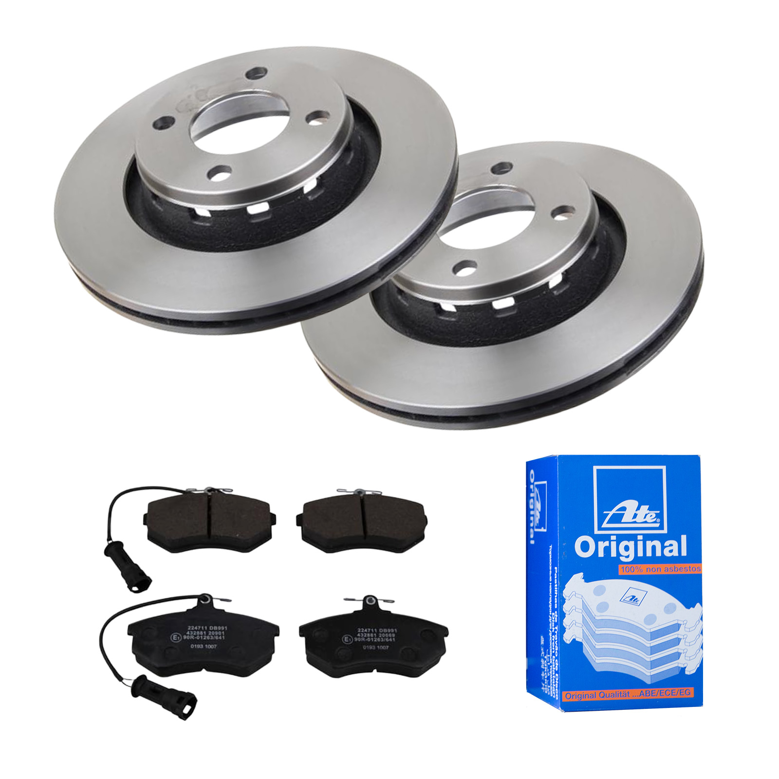 ATE Bremsesæt, skivebremser 142022297 foraksel ventileret 280mm 22mm for VAG