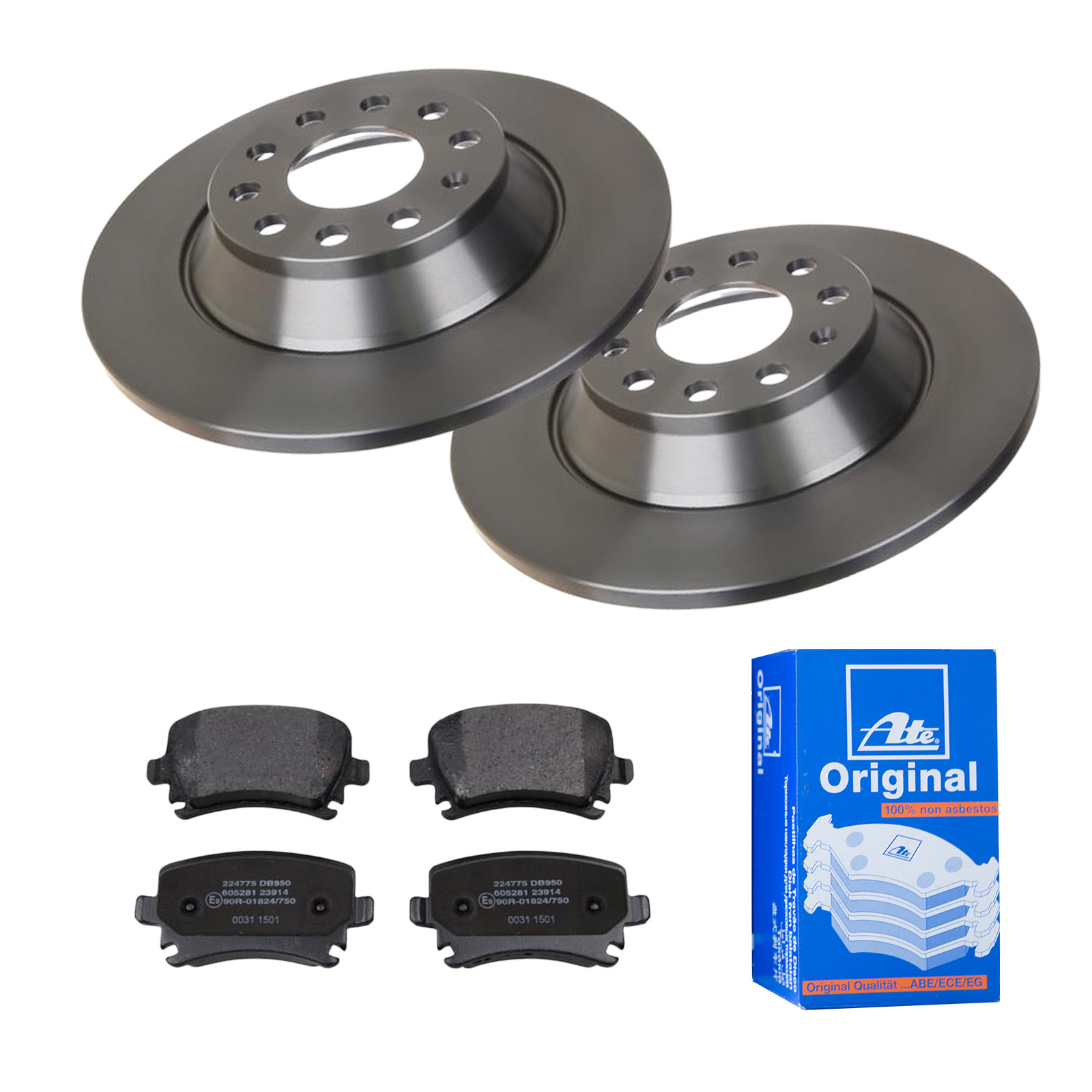 ATE Bremsesæt, skivebremser 142022306 bagaksel fuld 302mm 12mm for VAG SKODA SEAT