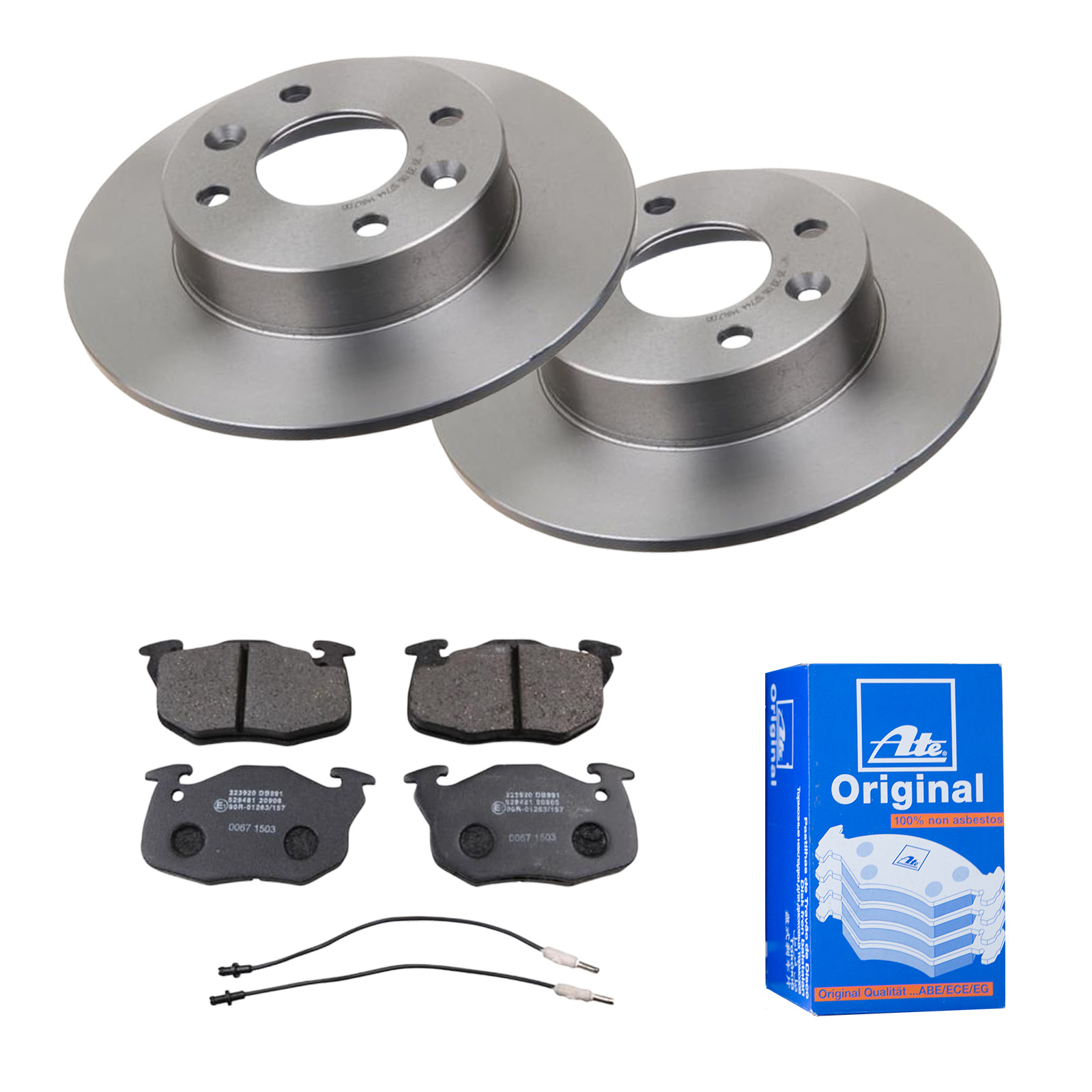 ATE Bremsesæt, skivebremser 142021889 foraksel fuld 238mm 8mm for PEUGEOT RENAULT
