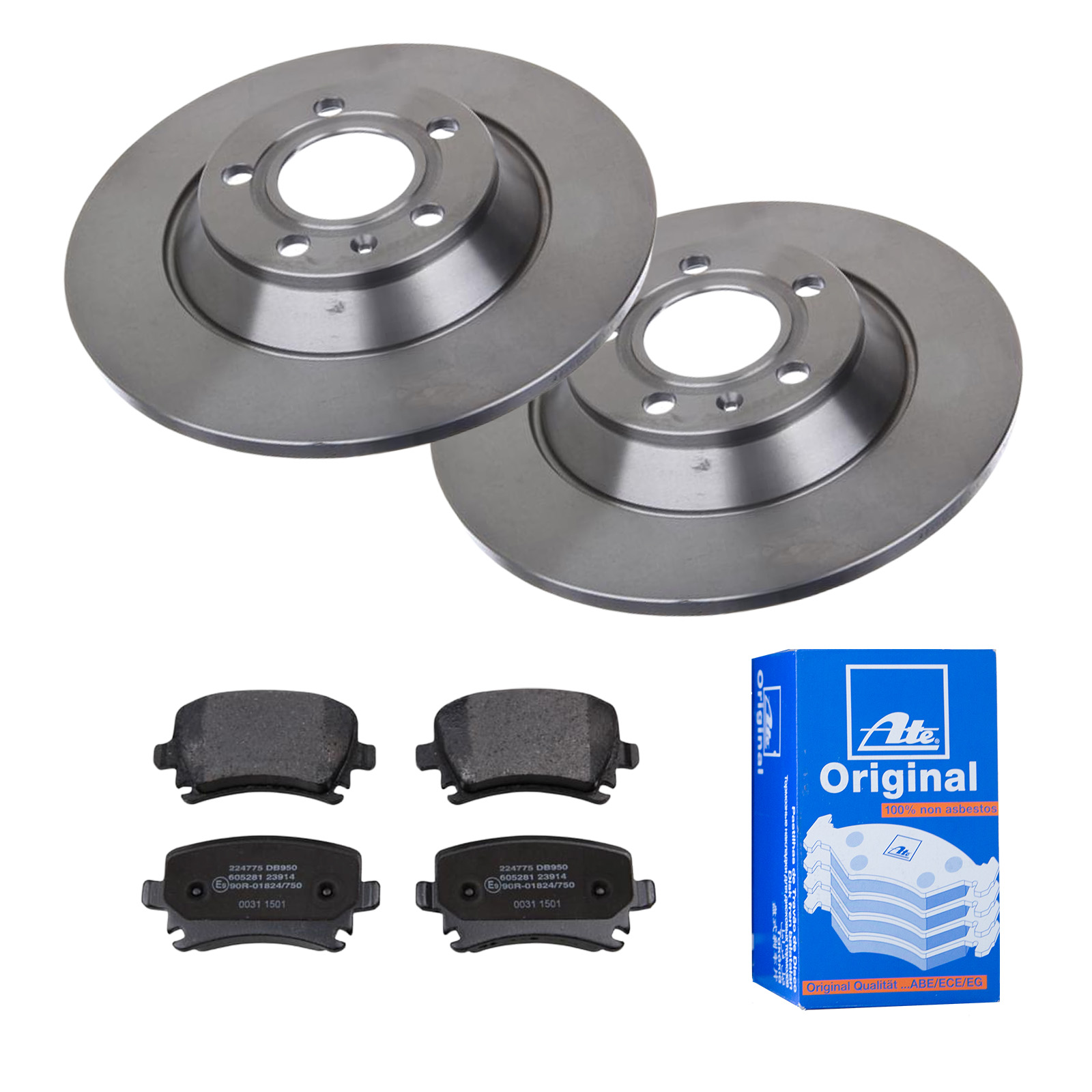 ATE Bremsesæt, skivebremser 142023130 bagaksel fuld 302mm 12mm for VAG SEAT SKODA