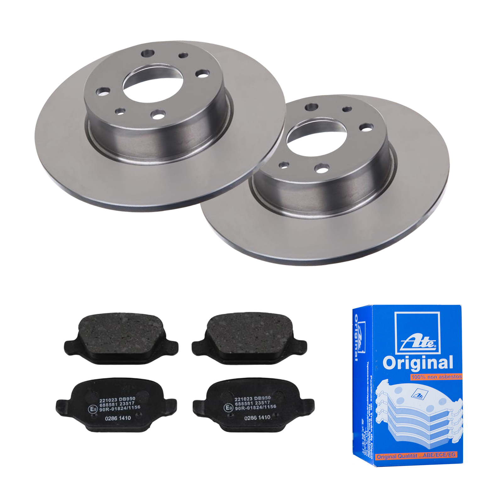 ATE Bremsesæt, skivebremser 142021989 bagaksel fuld 251mm 10mm for FIAT